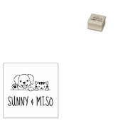 Cute Dog and Tabby Cat Custom Names Gummistempel (Stempel)
