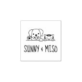 Cute Dog and Tabby Cat Custom Names Gummistempel (Prägung)