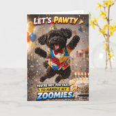 Cute Dog Birthday Card Funny Zoomies Cockapoo Karte (Gelbe Blume)