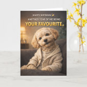 Cute Dog Birthday Card Your Favourite Cockapoo Karte (Gelbe Blume)