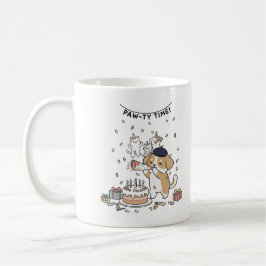Cute Dog Birthday Celebration Playful Party Coffee Kaffeetasse
