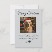 “Cute Dog Christmas Card – Santa Hat Holiday Greet Dankeskarte (Vorderseite)