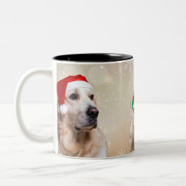 Cute Dog Christmas  Zweifarbige Tasse