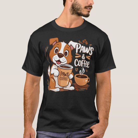 Cute Dog Coffee Lover For Coffee And Dog Lovers T-Shirt (Vorderseite)