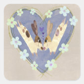 Cute Dog Couple in Heart Wedding Sticker (Vorderseite)