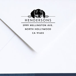 Cute Dog Custom Modern Family Return Address Gummistempel