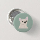 Cute Dog, Dusty Blue Button (Vorne & Hinten)