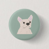 Cute Dog, Dusty Blue Button (Vorderseite)