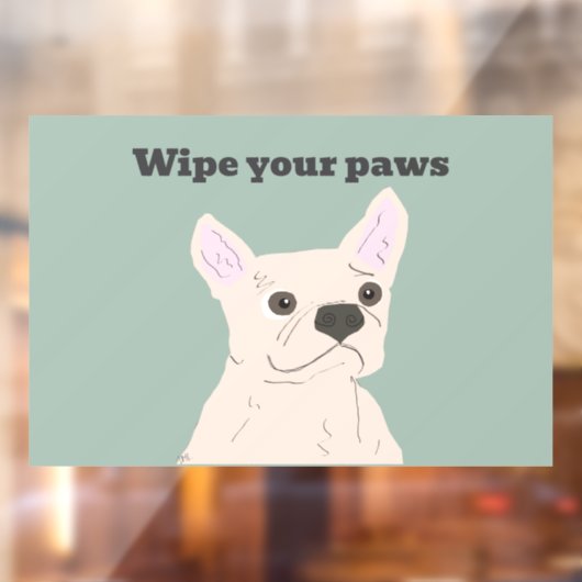 Cute Dog, Dusty Blue Fensteraufkleber (Blatt 2)