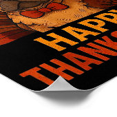 Cute Dog Frenchie Happy Thanksgiving Kids Teen Gir Poster (Ecke)