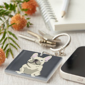 Cute dog, frenchie schlüsselanhänger (Vorderseite rechts)