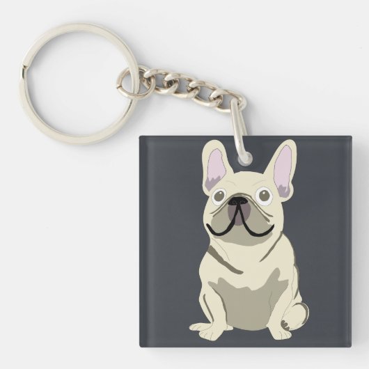 Cute dog, frenchie schlüsselanhänger (Vorderseite)
