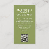 Cute Dog Groomer Personalized Spa Style Visitenkarte (Rückseite)
