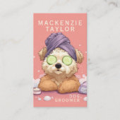 Cute Dog Groomer Personalized Spa Style Visitenkarte (Vorderseite)