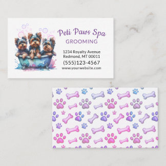 Cute Dog Grooming Service Pet Groomer Visitenkarte