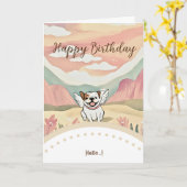 cute dog happy birthday karte (Gelbe Blume)