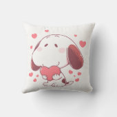 Cute Dog Holding Pink Heart Kissen (Rückseite)