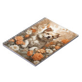 cute dog in flowers notizblock (Linke Seite)