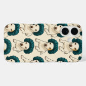 Cute Dog in Satin Bonnet Pattern Phone Case (Rückseite (Horizontal))