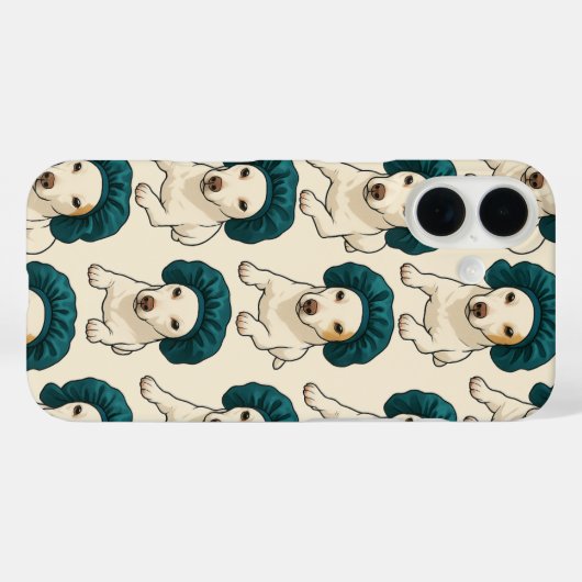 Cute Dog in Satin Bonnet Pattern Phone Case (Rückseite (Horizontal))