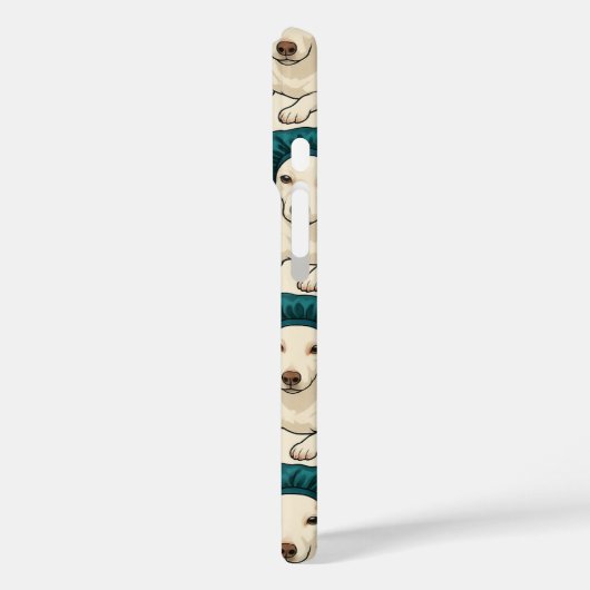 Cute Dog in Satin Bonnet Pattern Phone Case (Rückseite / Links)