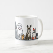 Cute Dog Lineup Illustration - Diverse Puppy Squad Kaffeetasse (VorderseiteRechts)
