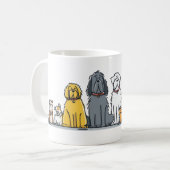 Cute Dog Lineup Illustration - Diverse Puppy Squad Kaffeetasse (Vorderseite Links)