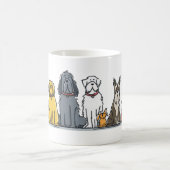 Cute Dog Lineup Illustration - Diverse Puppy Squad Kaffeetasse (Mittel)