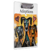 Cute Dog Love Red Hearts Clipboard Klemmbrett (Rechts)