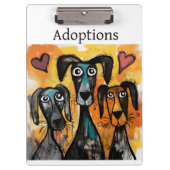 Cute Dog Love Red Hearts Clipboard  Klemmbrett (Vorderseite)