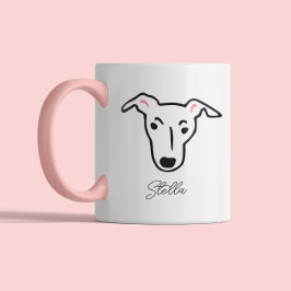 Cute Dog Lover Dog Mom Dog Dad | Greyhound Zweifarbige Tasse