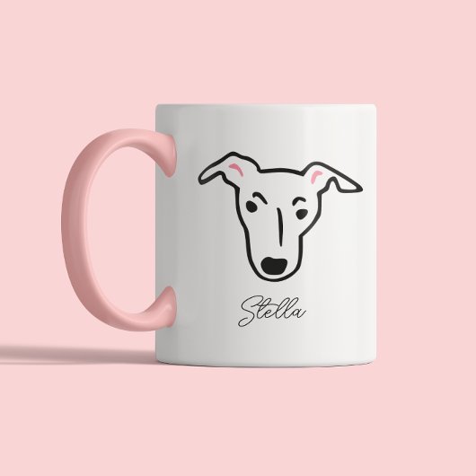 Cute Dog Lover Dog Mom Dog Dad | Greyhound Zweifarbige Tasse