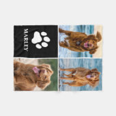 Cute Dog Lover Paw Print Photo Collage Pet Fleecedecke (Vorderseite (Horizontal))
