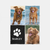 Cute  Dog Lover Paw Print Photo Collage Pet Fleecedecke (Vorderseite)