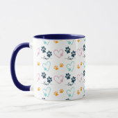 Cute Dog Lover Paw Prints Tasse (Links)