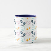 Cute Dog Lover Paw Prints Tasse (Zentrum)