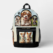 Cute Dog Lover Your Photos Bedruckter Rucksack (Vorderseite)