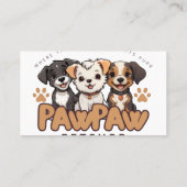 Cute Dog Lovers "Paw Paw Pet Shop" Throw Pillow Visitenkarte (Rückseite)