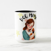 Cute Dog Mama cup design Tasse (Zentrum)