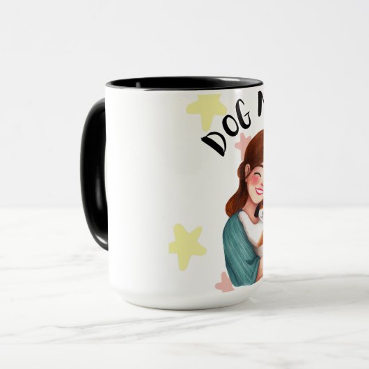Cute Dog Mama cup design  Tasse (Vorderseite Links)