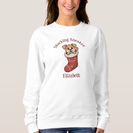 Cute Dog Matching Family Christmas Sweatshirt (Vorderseite)