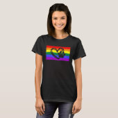 Cute Dog Mom Dad Paw LGBTQ Gay Pride Flag Queer T-Shirt (Vorne ganz)