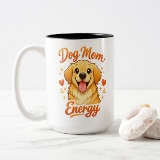 Cute Dog Mom Energy Golden Retriever Coffee Mug Zweifarbige Tasse