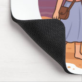 Cute Dog Mom Walking Fluffy Pup on Sunset Beach Mousepad (Ecke)