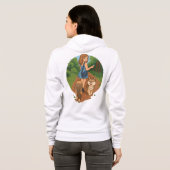 Cute Dog Mom Walking Puppies Forest Trail Illustra Hoodie (Schwarz voll)