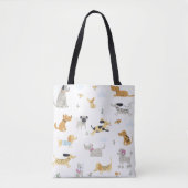 Cute Dog Muster Tote Beutel, Adorable Pet Lover's Tasche (Vorderseite)