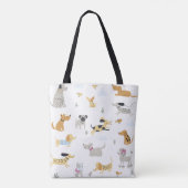 Cute Dog Muster Tote Beutel, Adorable Pet Lover's Tasche (Rückseite)