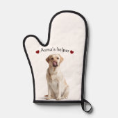 Cute Dog Oven Mitt – Personalized with Text Ofenhandschuh (Vorderseite)