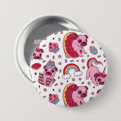 Cute dog pattern for dog lovers button (Vorne & Hinten)