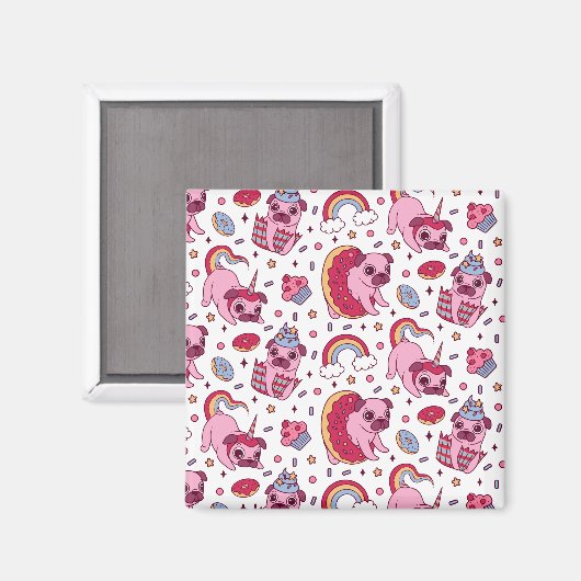 Cute dog pattern for dog lovers magnet (Vorderseite/Rückseite)
